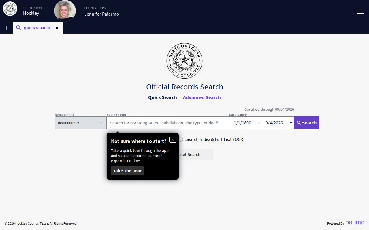 Hockley County land records portal not a case lookup